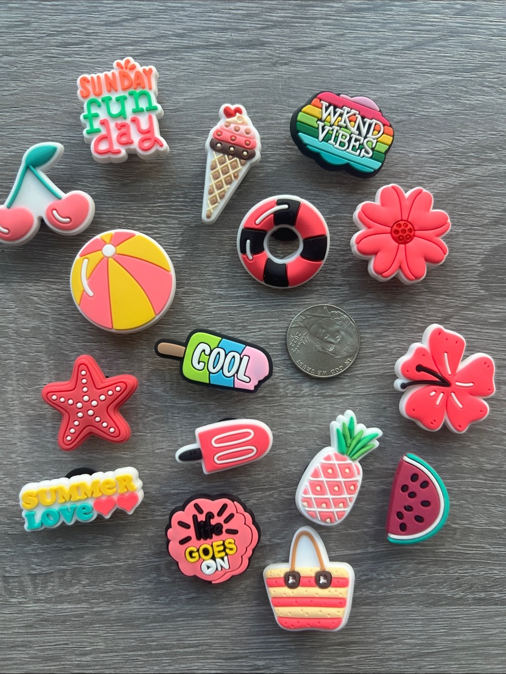 Summer Fun Assorted Kids Shoe Charms - Multicolor
